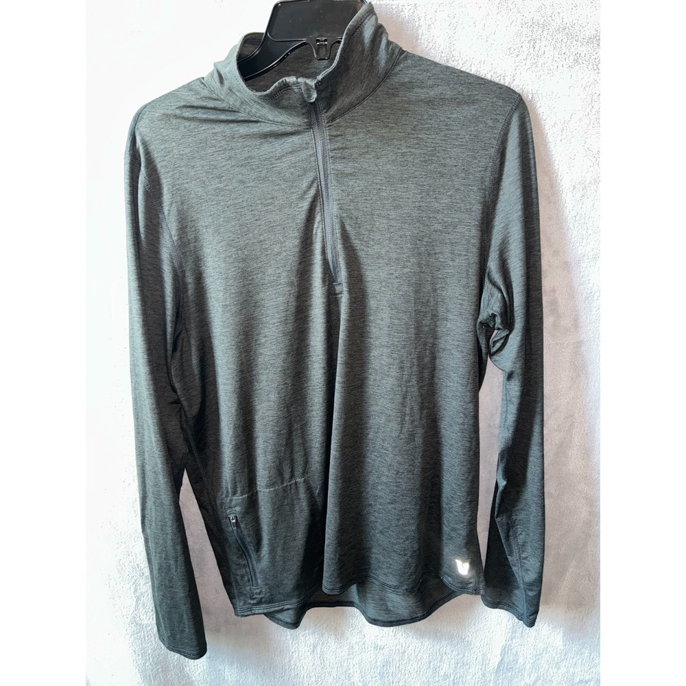 Vuori Ease Performance 2.0 Half Zip Pullover Mens L Gray Ink Heather Athleisure